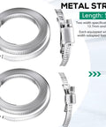 Hose Clamp Kit With Stainless Steel Worm Gear Straps And Holes, 32.8 Ft Total Length, two strap widths shown