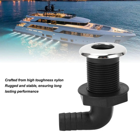 Nylon Through Hull Fittings For Boats Three Quarters Inch Twenty Millimeter Drain Plug Twist Adjustable Marine Grade Connector