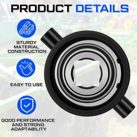 2 Pack Flange Bearings For Disc Harrow With 1-1/8 Inch Square Bore, Heavy Duty Square Shaft Journal Bearing Units, Replacement For Agricultural Equipment And Farm Harrows, Industrial Grade Precision Machined For Quick Install, black steel flange bearing