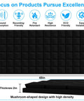 Four Pack Heavy Duty Acoustic Foam Panels Top Tier Sound Deadening Wall Tiles Noise Cancelling Studio Pads Pro Grade Soundproofing For Home Office And Music Rooms, black foam panels 48x24x2 inches with mushroom shape design