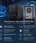 Rock Solid USB C External Storage 4 Bay Sata Hdd Ssd Enclosure showcases four drive bays and USB 4.0 interface for high-speed data transfer.