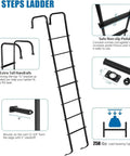 Premium Aluminum Exterior RV Ladder 7 Step For Travel Trailers Universal Outdoor Ladder Lightweight Yet Heavy Duty Rust Resistant Easy Install Supports Up To 250 Pounds, black 7-step rear-mount ladder