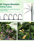 Automatic Garden Watering System With 39Ft Brass Misting Line And 12 Spraying Nozzles showing 360 degree bendable tubes in garden