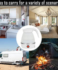 Foldable Travel Kettle For Camping Portable Silicone Collapsible Teapot With Auto Shutoff Safe Materials Easy To Store