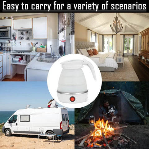 Foldable Travel Kettle For Camping Portable Silicone Collapsible Teapot With Auto Shutoff Safe Materials Easy To Store