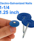 Legit Heavy Duty Plastic Cap Roofing Nails 1 1/4 Inch Electro Galvanized Shingle Fasteners With Smooth Flush Look in hand