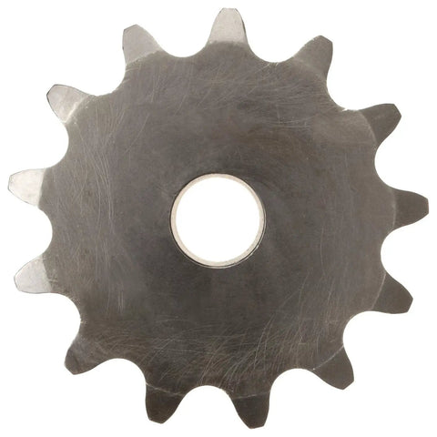 Heavy Duty Double Strand Roller Chain Sprocket For 120 Chain Size With 12 Teeth Type B Hub And 1.5 Inch Bore viewed top side, high carbon steel construction.
