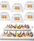 Inflatable Serving Bar And Mesh Food Covers Combo Set For Outdoor Buffets And Parties Portable Beverage Station With 2 Inflatable Coolers And 6 Mesh Food Tents