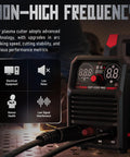 55 Amp Plasma Cutter With Non High Frequency Start Large LED Digital Display Non Touch Pilot Arc Digital DC Inverter Dual Voltage 110 220V CUT 55DS Pro Portable Metal Cutting Machine For Home Shop And Professional Use on a workbench