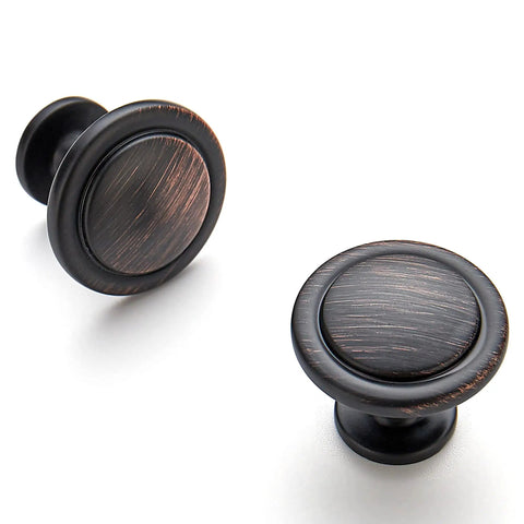 Oil Rubbed Bronze Cabinet Knobs And Drawer Pulls Set 30 Pack One And A Quarter Inch Round Door Pulls And Knobs For Kitchen And Dresser