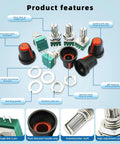 20 Pack 10K Ohm 3 Pin Linear Rotary Potentiometers With Knurled Knobs Top Adjustment for Prototyping and Analog Circuits