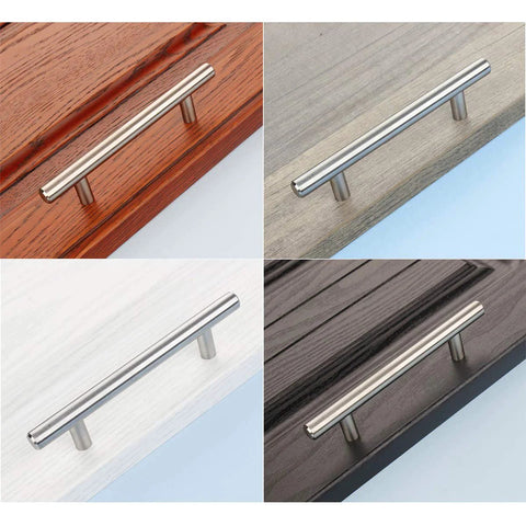 30 Pack 5 Inch Cabinet Pulls With 3 Inch Hole Center In Satin Nickel Premium Stainless Steel for kitchen cabinets on various wood finishes