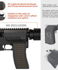 Heat Resistant Brass Rifle Catcher With Quick Release side view, illustrating installation and no interference with top rail
