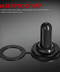 Waterproof SPST Toggle Switch 12V DC 30A Marine Grade cap detail, 2 Pin On Off With Spade Terminals for Auto Boat installations