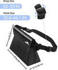 Black Waterproof Phone Pouch With Adjustable Waist Strap, Screen Touch Dry Bag For Kayaking, Swimming And More, IP68 Up To 32 Feet