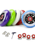4 Pack Inline Skate Wheels 85A 72mm 76mm 80mm For Indoor And Outdoor Use With ABEC 9 Bearings And Tools Included Durable Polyurethane