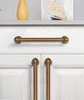10 Pack 3 Inch Center Antique Brass Cabinet Pulls Rock Solid Heavy Duty Drawer Handles For Kitchen Cabinets Vanities And Dressers Dead Simple Install with white cabinetry.