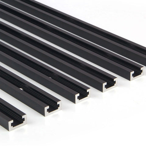Pro Grade 48 Inch Universal T Track For Woodworking Double Cut Jig Profile With Predrilled Mounting Holes Anodized Aluminum T Track Set Six Pack