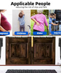 Rock Solid Wall Mounted Stair Handrail And Heavy Duty Grab Bar For Indoor Outdoor Porch Garage With Tight Non Slip Grip And Powder Coated Finish For Tough As Nails Protection On One To Three Steps, shown with people in varied situations.