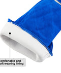 Ultra Tough Bite Proof Animal Handling Gloves with blue lining for pet safe forearm protection