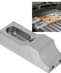 Two Piece CNC Side Clamp Vise With Low Profile Dovetail Jaws, Adjustable Milling Machine Vise In S136H Mold Steel on CNC table.