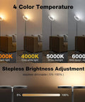 Rotatable LED Floor Lamp With Touch And Remote Control, 3000K–6000K Dimmable 22W showing color temperatures and dimming range.