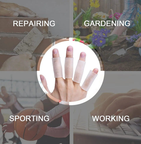 Gel Finger Sleeves 8 Pack For Arthritis And Trigger Finger Pain Silicone Thumb Tubes Finger Protectors for various activities