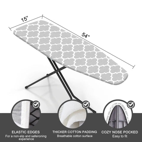 Standard Size 15 X 54 Inches Ironing Board Cover And Pad With Four Layer Extra Thick Padding Resists Scorching And Stains