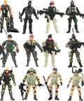 12 Pack US Military Toy Soldiers Action Figures With Realistic Weapons Gear And Combat Accessories For Kids Pretend Battle Play Set