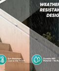 Wall Mounted Stair Handrail With Grippy Abs Cover And Solid Stainless Core For Indoor Outdoor Use Heavy Duty Anti Slip Grab Bar, shown in weather-resistant design.