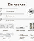 Dimensions of Easy-Install Self-Adhesive Dimmable LED Light Strips Kit For Slat Wall Panels And Wood Walls 6-Piece Set 3000K
