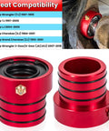 Premium Dana 30 And 44 Front Axle Tube Seal Pair Including Inner Axle Side Seal Installation Tool For Jeep Wrangler Jk Jku Tj Lj Yj Cherokee Xj Zj 1984 2018 red aluminum seals close-up view
