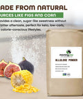 Allulose Sweetener Bulk 55 Lb No Erythritol Zero Calorie Sugar Substitute For Keto Baking And Beverages Non GMO Project Verified OU Kosher No Fillers Only with figs and corn shown.