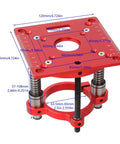 Rock Solid Heavy Duty Aluminum Router Table Lifting System with Circle Clamping for 63.5 to 65 mm milling machines shown
