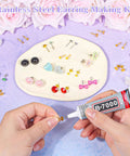 Hands gluing earring parts with 600 Piece Stainless Steel Earring Post And Back Set For Do It Yourself Jewelry Making