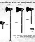 Three adjustable sizes of the axe in the Survival Shovel With High Carbon Steel Blade Folding Entrenching Tool And Axe Tactical Shovel