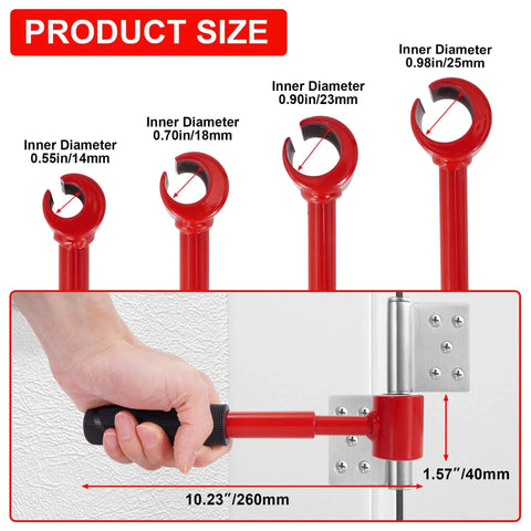4 In 1 Door Hinge Adjustment Tool Kit With 14mm 18mm 23mm And 25mm Wrenches For Precise Gap Alignment For Doors And Cabinets