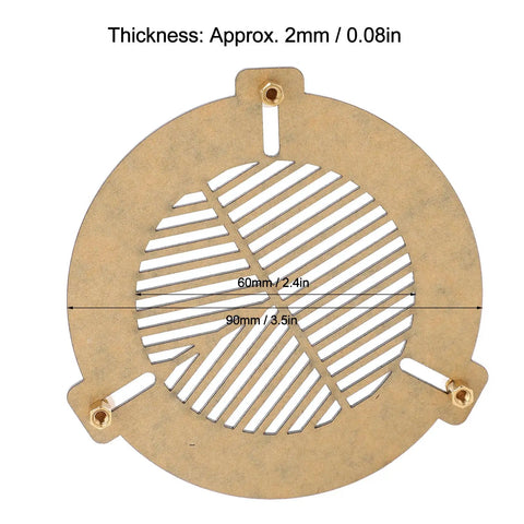 Bahtinov Telescope Focus Mask Acrylic Plate for 60mm to 90mm Outer Diameter Objective Lens with dimensions and thickness shown