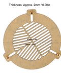 Bahtinov Mask For Telescopes 60 To 90mm Acrylic Fishbone Focusing Plate with brass screws, showing thickness measurement.