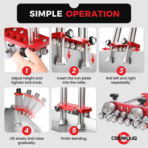 Step-by-step guide for using Two Station Metal Bender That Nails 0 To 100 Degree Bends Portable Seven Inch Sheet Metal Roller