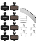 Four Pairs Disc Brake Pads Kit For Avid Elixir And SRAM Brakes With Rotor Alignment Tool Resin Semi Metallic Sintered Metal