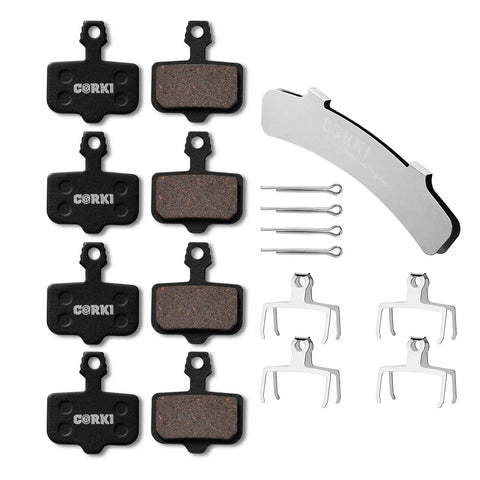 Four Pairs Disc Brake Pads Kit For Avid Elixir And SRAM Brakes With Rotor Alignment Tool Resin Semi Metallic Sintered Metal