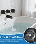Matte Black 3-Piece Tub Faucet Set With Shower Knobs And Spout, Replacement Kit For Style Tub Shower Handles, fitting a tub