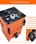 Top view of Heavy Duty Electric Rebar Bender Cutter With One Quarter Inch Max Diameter For Concrete Jobs features a cutting function.