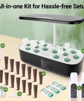 Dope Hydroponics Grow Kit With LED Grow Light For Indoor Herb Garden 14 Pods Full Spectrum Rotatable Light Panel