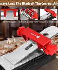 Chisel Sharpening Jig And Wood Honing Guide With Adjustable Angle Fixture And Dual Sharpening Stones For Crisp Bevels On Shop Tools You Gotta Keep Sharp As A Tack, with red adjustable clamp and sharpening roller.