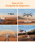 4K UHD GPS Drone With Auto Return And Beginner Mode For Easy Flying, 50 Minute Flight Time, shown with easy controls and safety features