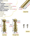 Rock Solid Brass Floating Shelf Rails Kit With Two End Posts And One Through Post, details and dimensions of parts shown