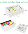 Hands On Molecular Model Kit With 444 Pieces For Organic Chemistry Atoms And Bonds C60 Included Build Realistic Molecular Structures STEM Learning Kit For Teachers Students And Young Scientists plastic storage box with measurement details