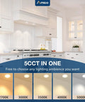 12 Pack Sleek Two Inch Led Canless Recessed Ceiling Lights With No Sweat Adjust 5Cct Color Temp showcasing kitchen lighting options.
